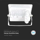 Kép 9/12 - V-TAC beépített mozgásérzékelős LED reflektor 10W hideg fehér, fehér házzal - SKU 20270