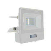 Kép 1/11 - V-TAC beépített mozgásérzékelős LED reflektor 10W hideg fehér, fehér házzal - SKU 20293