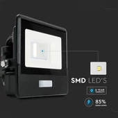 V-TAC beépített mozgásérzékelős LED reflektor 10W hideg fehér, fekete házzal - SKU 20258