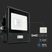 Kép 4/13 - V-TAC beépített mozgásérzékelős LED reflektor 10W hideg fehér, fekete házzal - SKU 20258