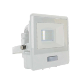 Kép 1/12 - V-TAC beépített mozgásérzékelős LED reflektor 10W természetes fehér, fehér házzal - SKU 20269