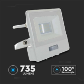 Kép 9/11 - V-TAC beépített mozgásérzékelős LED reflektor 10W természetes fehér, fehér házzal - SKU 20293