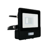 Kép 1/12 - V-TAC beépített mozgásérzékelős LED reflektor 10W természetes fehér, fekete házzal - SKU 20281