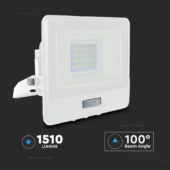 Kép 10/12 - V-TAC beépített mozgásérzékelős LED reflektor 20W hideg fehér, fehér házzal - SKU 20273