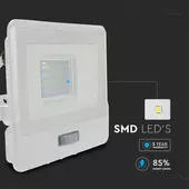 Kép 4/11 - V-TAC beépített mozgásérzékelős LED reflektor 20W természetes fehér, fehér házzal - SKU 20296