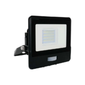 Kép 1/13 - V-TAC beépített mozgásérzékelős LED reflektor 20W természetes fehér, fekete házzal - SKU 20260