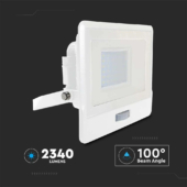 Kép 10/12 - V-TAC beépített mozgásérzékelős LED reflektor 30W hideg fehér, fehér házzal - SKU 20276