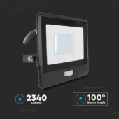 Kép 9/12 - V-TAC beépített mozgásérzékelős LED reflektor 30W hideg fehér, fekete házzal - SKU 20288