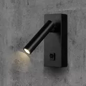 Kép 2/8 - V-TAC beltéri 2W fali lámpa kapcsolóval, fekete, meleg fehér - SKU 10286