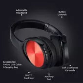 Kép 3/9 - V-TAC Bluetooth fejhallgató, piros - SKU 7729
