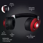 Kép 3/8 - V-TAC Bluetooth fejhallgató, piros - SKU 7731