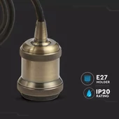 V-TAC bronz színű függeszték E27 foglalattal - SKU 3843