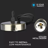V-TAC bronzos sárgaréz színű függeszték E27 foglalattal - SKU 3842