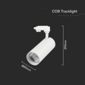 Kép 2/8 - V-TAC COB LED sínes spotlámpa, 40W, 3in1 színhőmérséklet, fehér házzal - SKU 8843