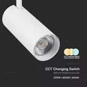 Kép 4/8 - V-TAC COB LED sínes spotlámpa, 40W, 3in1 színhőmérséklet, fehér házzal - SKU 8843