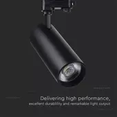 Kép 3/8 - V-TAC COB LED sínes spotlámpa, 40W, 3in1 színhőmérséklet, fekete házzal - SKU 8842
