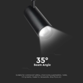 Kép 6/8 - V-TAC COB LED sínes spotlámpa, 40W, 3in1 színhőmérséklet, fekete házzal - SKU 8842