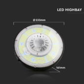 Kép 2/9 - V-TAC csarnokvilágító LED lámpa, 100W 100° természetes fehér, 185 Lm/W - SKU 7655