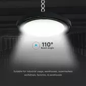 Kép 5/8 - V-TAC csarnokvilágító LED lámpa 100W 110° hideg fehér, IP65, 100 Lm/W - SKU 7809