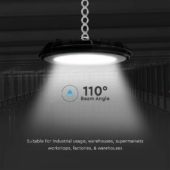 Kép 5/8 - V-TAC csarnokvilágító LED lámpa 100W 110° hideg fehér, IP65 - SKU 10203