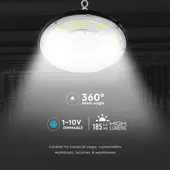 Kép 5/8 - V-TAC csarnokvilágító LED lámpa, 200W 100° hideg fehér, 185 Lm/W - SKU 7657