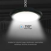 Kép 5/7 - V-TAC csarnokvilágító LED lámpa 200W 110° természetes fehér, IP65, 100 Lm/W - SKU 7812