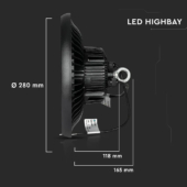 Kép 2/12 - V-TAC csarnokvilágító LED lámpa dimmelhető 100W 120lm/W 120° természetes fehér - SKU 562