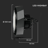 Kép 2/13 - V-TAC csarnokvilágító LED lámpa dimmelhető 100W 120lm/W 90° természetes fehér - SKU 583