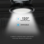 Kép 6/9 - V-TAC csarnokvilágító LED lámpa dimmelhető 500W 120lm/W 120° hideg fehér - SKU 509
