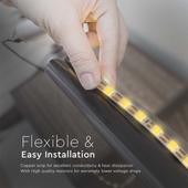 Kép 4/7 - V-TAC DC24V 3mm széles LED szalag, SMD 2835, 120 LED/m, kettős PCB, Meleg fehér - SKU 23024