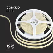 Kép 3/5 - V-TAC DC24V COB LED szalag IP67, 320 db/m meleg fehér - SKU 23138