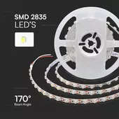 Kép 3/7 - V-TAC DC24V LED szalag, SMD 2835, 48 LED/m lencsével, hideg fehér - SKU 23336