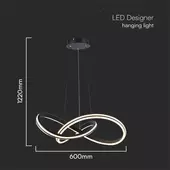 Kép 2/5 - V-TAC Designer 40W LED csillár, fekete színű házzal, állítható színhőmérséklettel - SKU 23373