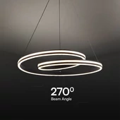 V-TAC Designer 40W LED csillár, fekete színű házzal, állítható színhőmérséklettel - SKU 23374