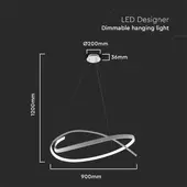 Kép 2/6 - V-TAC Designer 48W spirál csillár, dimmelhető, meleg fehér, 105 Lm/W - SKU 14996