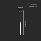 V-TAC Designer függesztett 5W LED lámpa, fekete és fehér, meleg fehér - SKU 23381