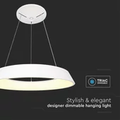 V-TAC dimmelhető 48W designer körcsillár, meleg fehér, fehér házzal, 100 Lm/W - SKU 6903