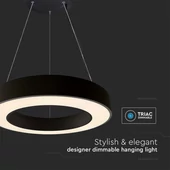 V-TAC dimmelhető 50W designer körcsillár, természetes fehér, fekete házzal, 120 Lm/W - SKU 6957