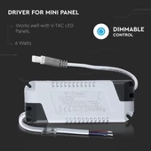 V-TAC dimmelhető tápegység LED panelhez 6W - SKU 8073