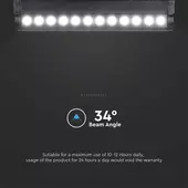 Kép 9/11 - V-TAC dönthető 12W spot LED lámpatest Slim 48V mágneses sínhez, hideg fehér - SKU 10262