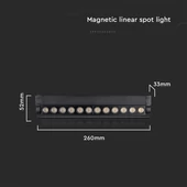 V-TAC dönthető 12W spot LED lámpatest Slim 48V mágneses sínhez, meleg fehér - SKU 10261