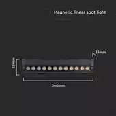 Kép 3/11 - V-TAC dönthető 12W spot LED lámpatest Slim 48V mágneses sínhez, meleg fehér - SKU 10261
