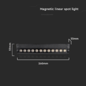 Kép 3/11 - V-TAC dönthető 12W spot LED lámpatest Slim 48V mágneses sínhez, meleg fehér - SKU 10261