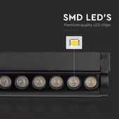 Kép 5/11 - V-TAC dönthető 5W spot LED lámpatest Slim 48V mágneses sínhez, hideg fehér - SKU 10259