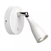 Kép 6/7 - V-TAC egyfejű 4.5W beltéri fehér fali LED lámpa, kapcsolóval, meleg fehér, 90 Lm/W - SKU 218675