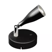 Kép 1/7 - V-TAC egyfejű 4.5W beltéri fekete fali LED lámpa, kapcsolóval, meleg fehér, 90 Lm/W - SKU 218676