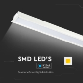 Kép 12/14 - V-TAC ezüst 7 cm széles süllyeszthető lineáris LED lámpa 120cm 40W természetes fehér - SKU 21381