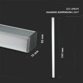 Kép 2/14 - V-TAC ezüst függeszthető, dimmelhető lineáris LED lámpa 120cm 40W természetes fehér - SKU 21384