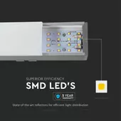 Kép 11/14 - V-TAC ezüst függeszthető, dimmelhető lineáris LED lámpa 120cm 40W természetes fehér - SKU 21384