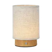 Kép 1/7 - V-TAC fa és szövetbúrás 3W asztali akkus lámpa, meleg fehér - SKU 23090